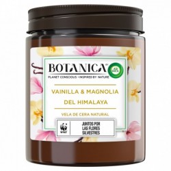Botanica by Air Wick Vela XL aromática de cera natural, aroma Vainilla y Magnolia del Himalaya - 500g