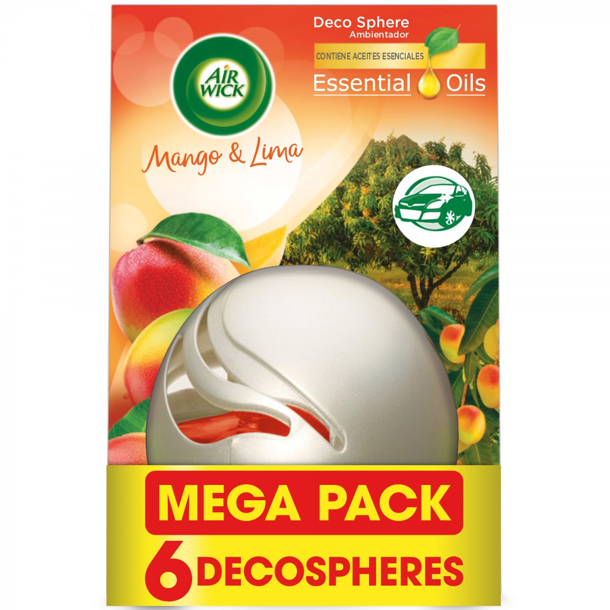 Air Wick Ambientador Decosphere Mango Pack 6 unidades