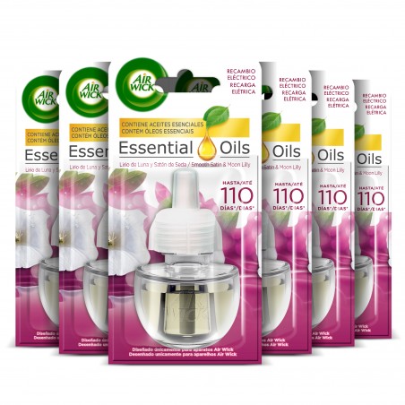 Air Wick Eléctrico - Ambientador para casa con aroma a Lirio de Luna - 6 recambios