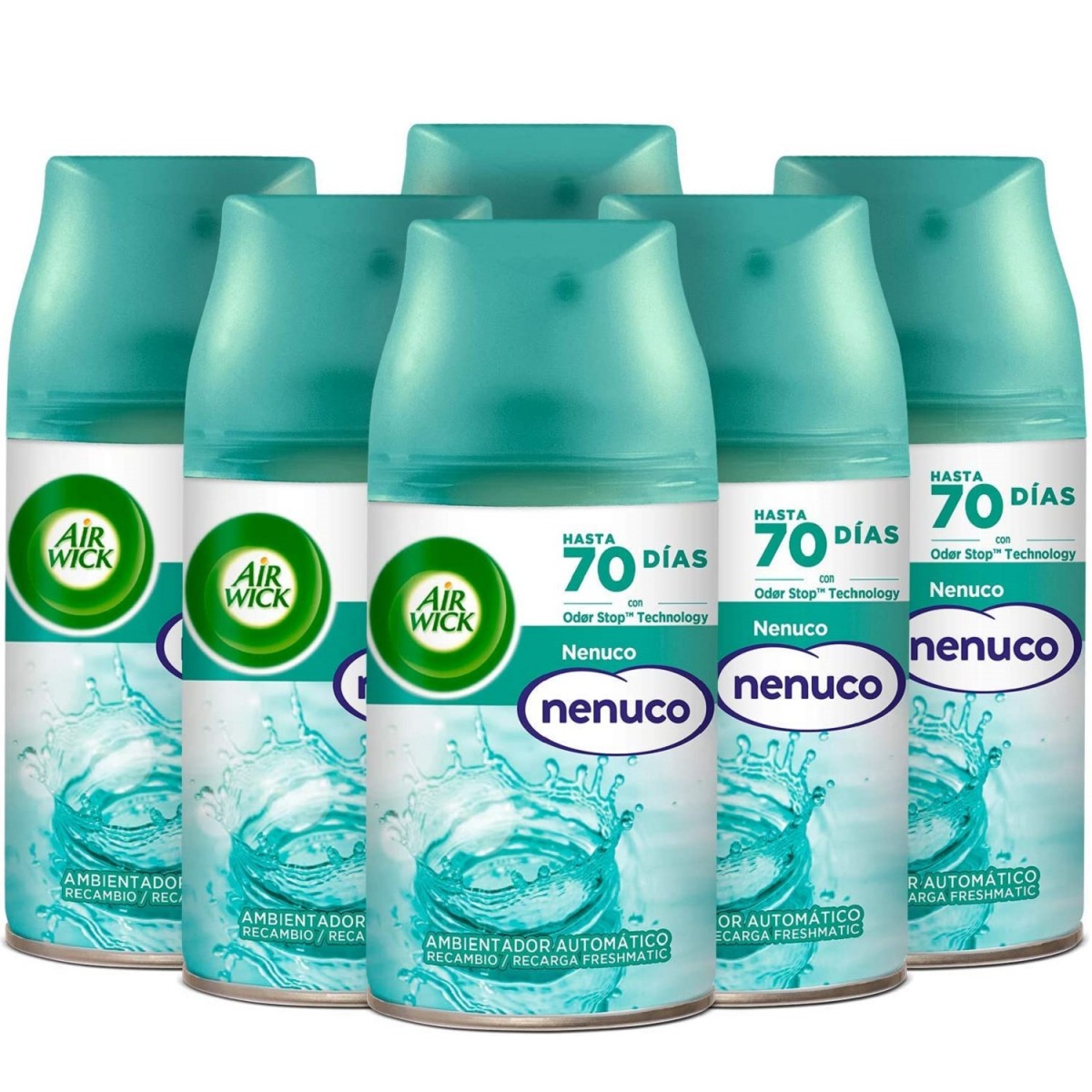 Air Wick Ambientador Freshmatic Aroma Nenuco Pack 6 recambios